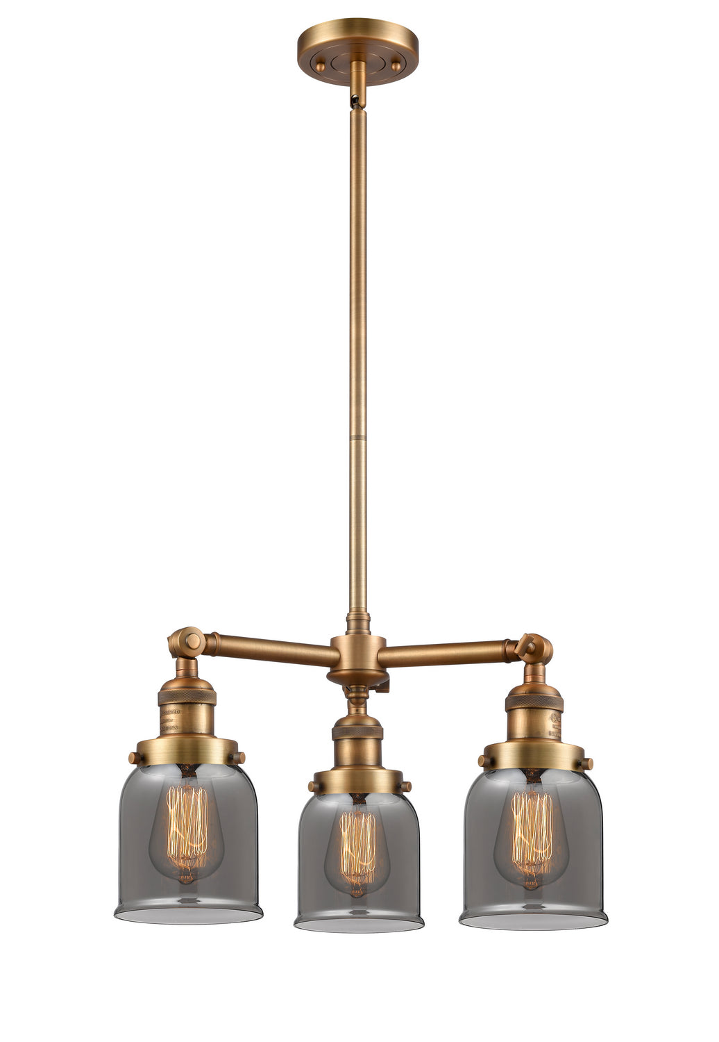 Innovations Franklin Restoration 207-BB-G53 Chandelier Light - Brushed Brass