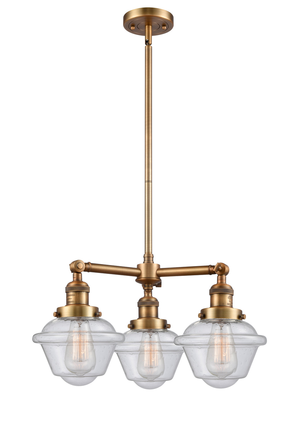 Innovations Franklin Restoration 207-BB-G534 Chandelier Light - Brushed Brass