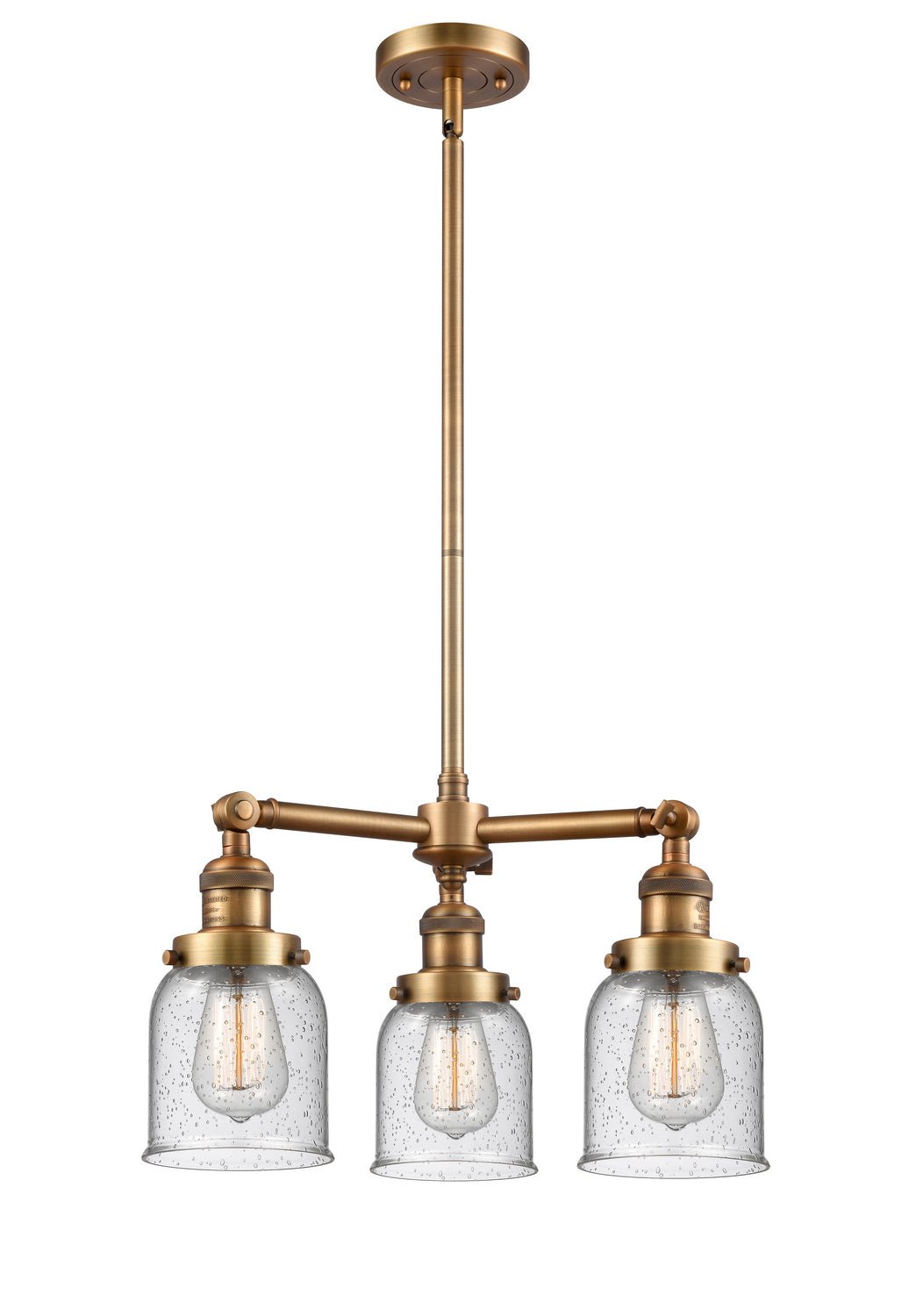 Innovations Franklin Restoration 207-BB-G54 Chandelier Light - Brushed Brass