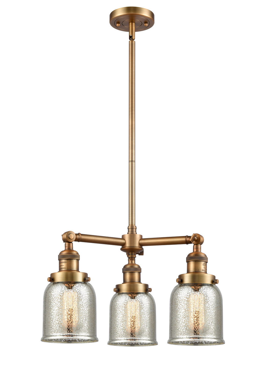 Innovations Franklin Restoration 207-BB-G58 Chandelier Light - Brushed Brass