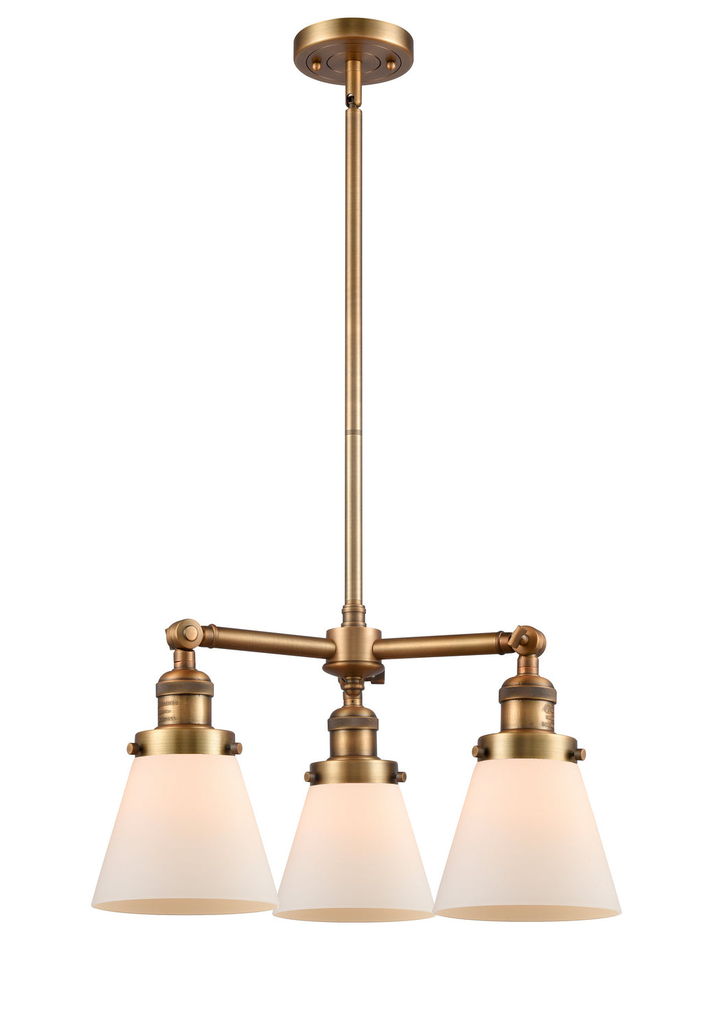 Innovations Franklin Restoration 207-BB-G61 Chandelier Light - Brushed Brass