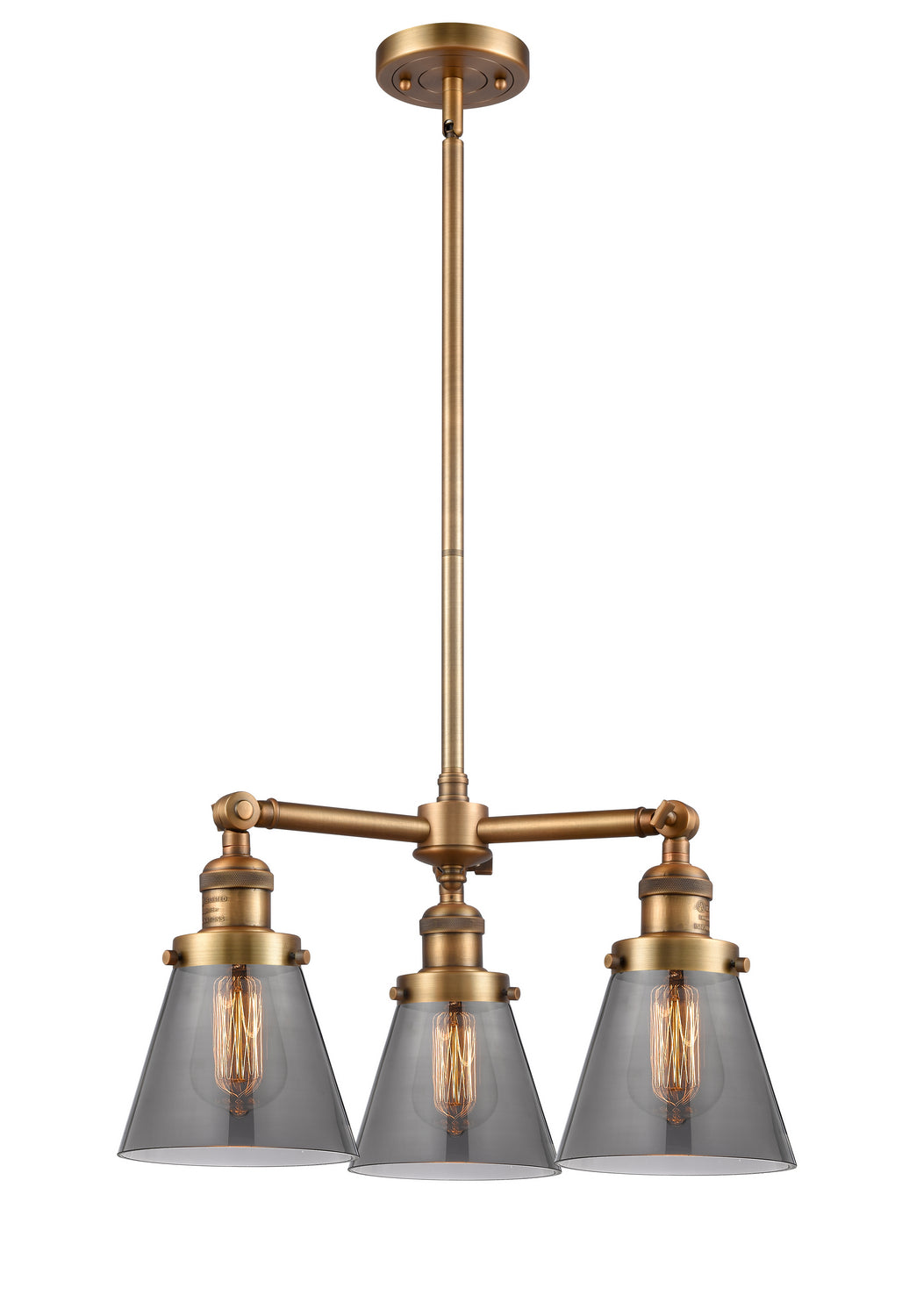 Innovations Franklin Restoration 207-BB-G63 Chandelier Light - Brushed Brass