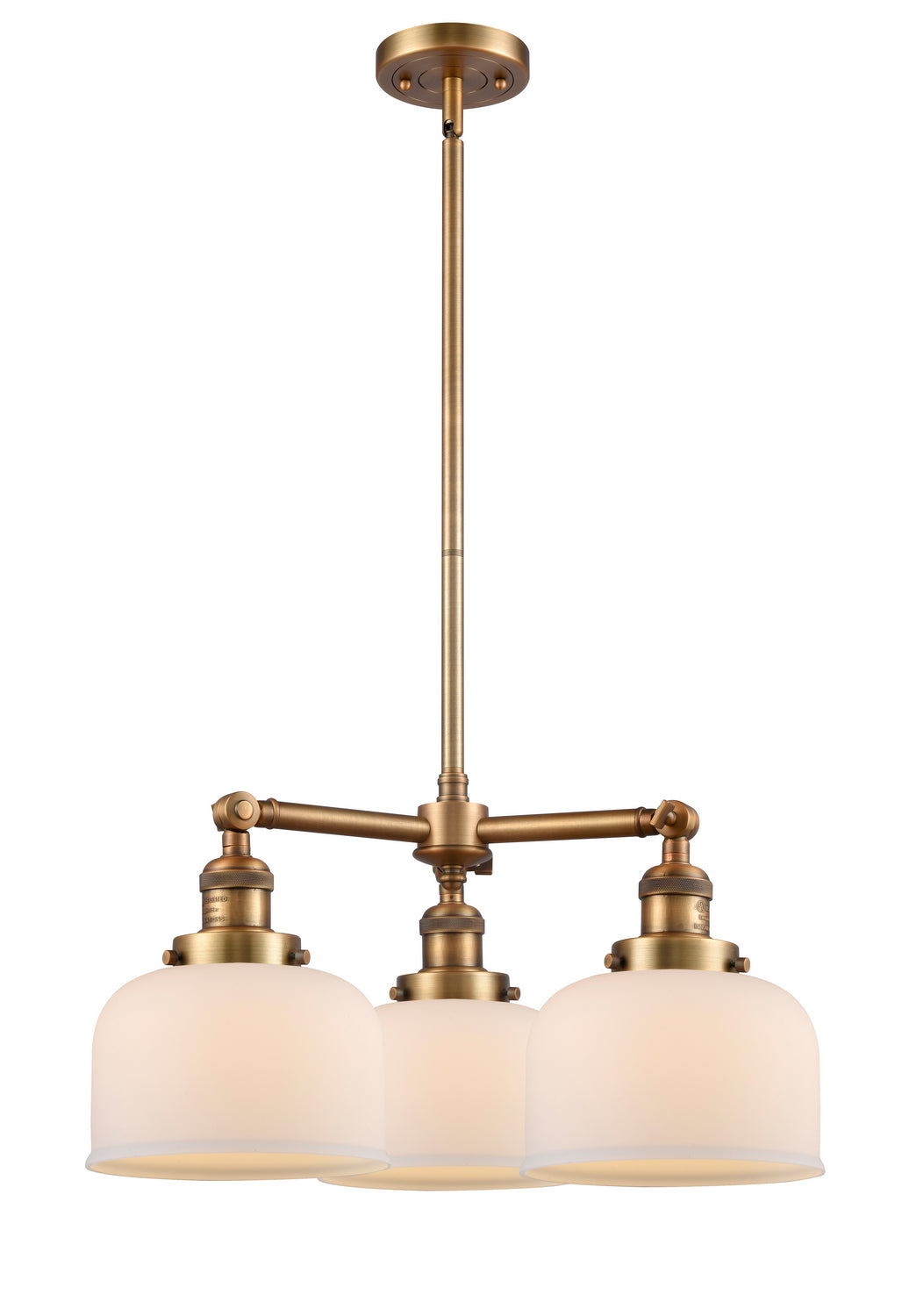 Innovations Franklin Restoration 207-BB-G71 Chandelier Light - Brushed Brass