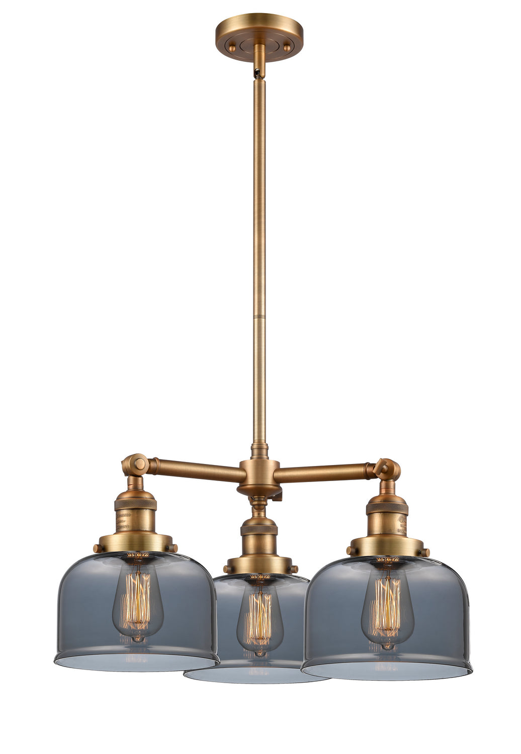 Innovations Franklin Restoration 207-BB-G73 Chandelier Light - Brushed Brass