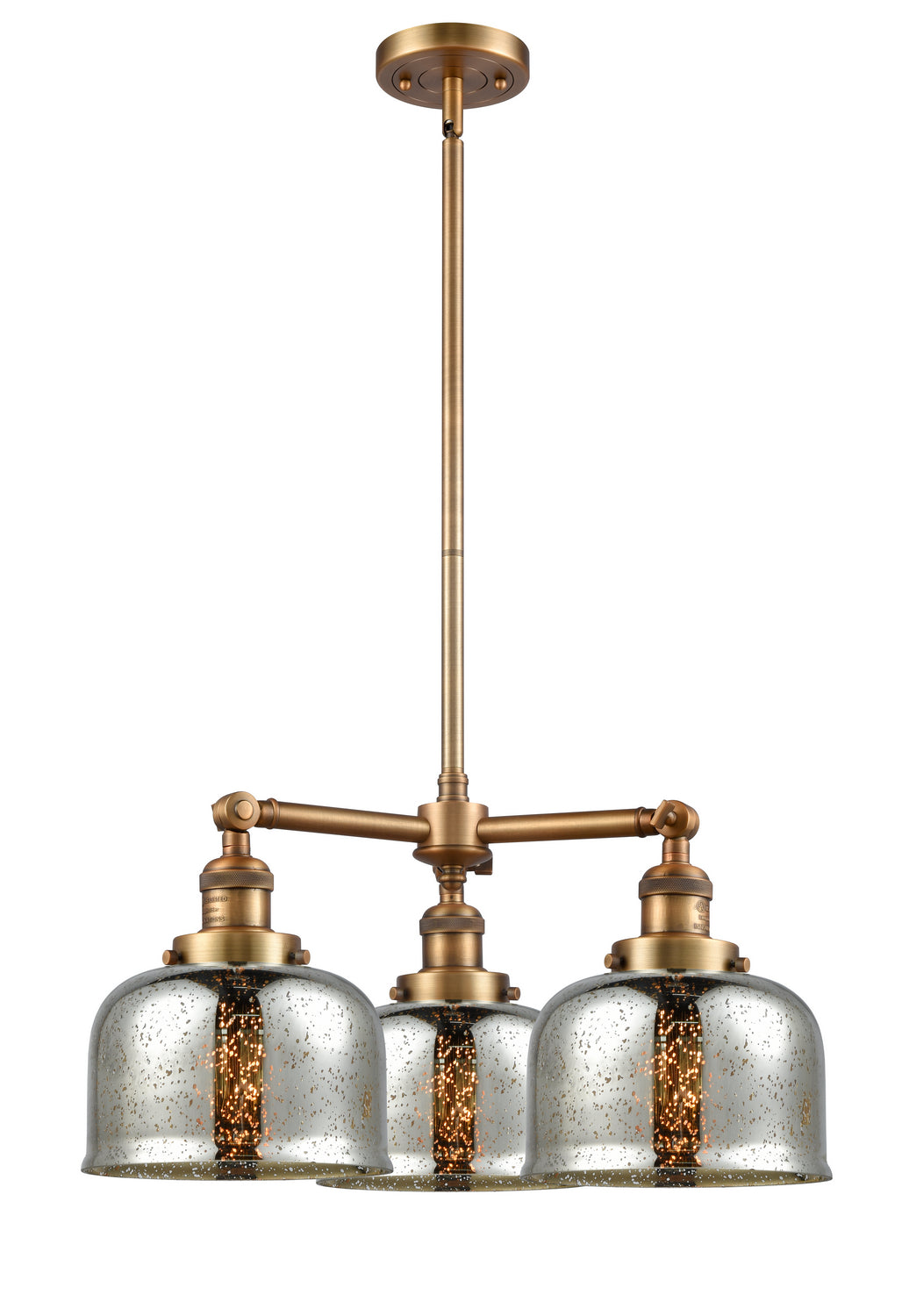 Innovations Franklin Restoration 207-BB-G78 Chandelier Light - Brushed Brass