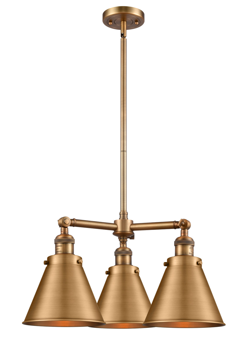 Innovations Franklin Restoration 207-BB-M13-BB Chandelier Light - Brushed Brass