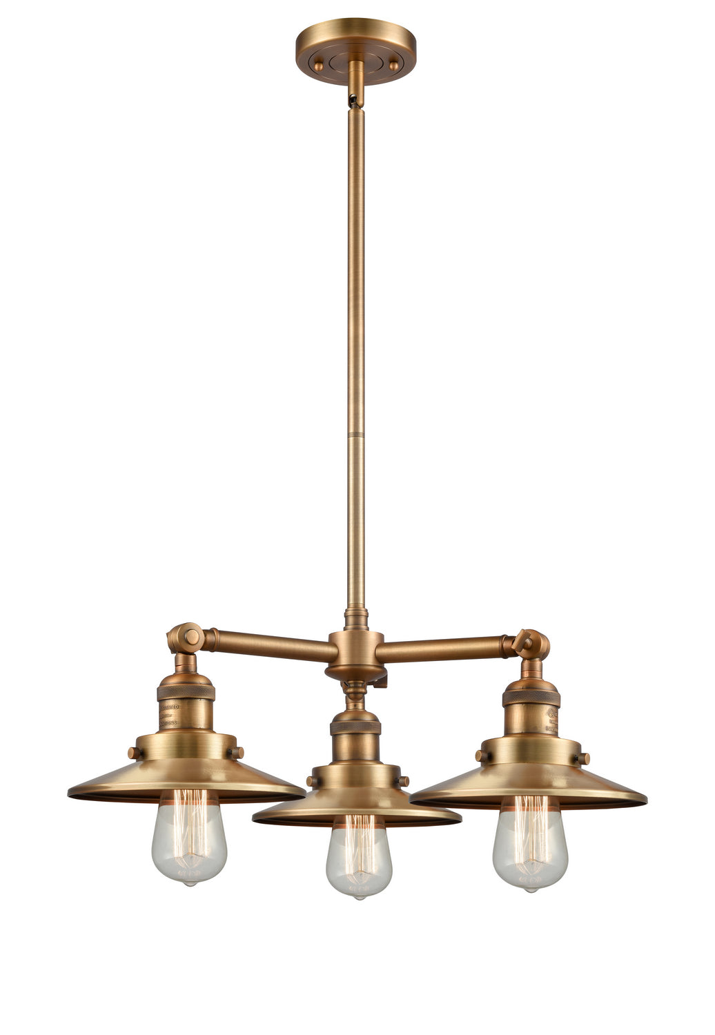 Innovations Franklin Restoration 207-BB-M4-LED Chandelier Light - Brushed Brass
