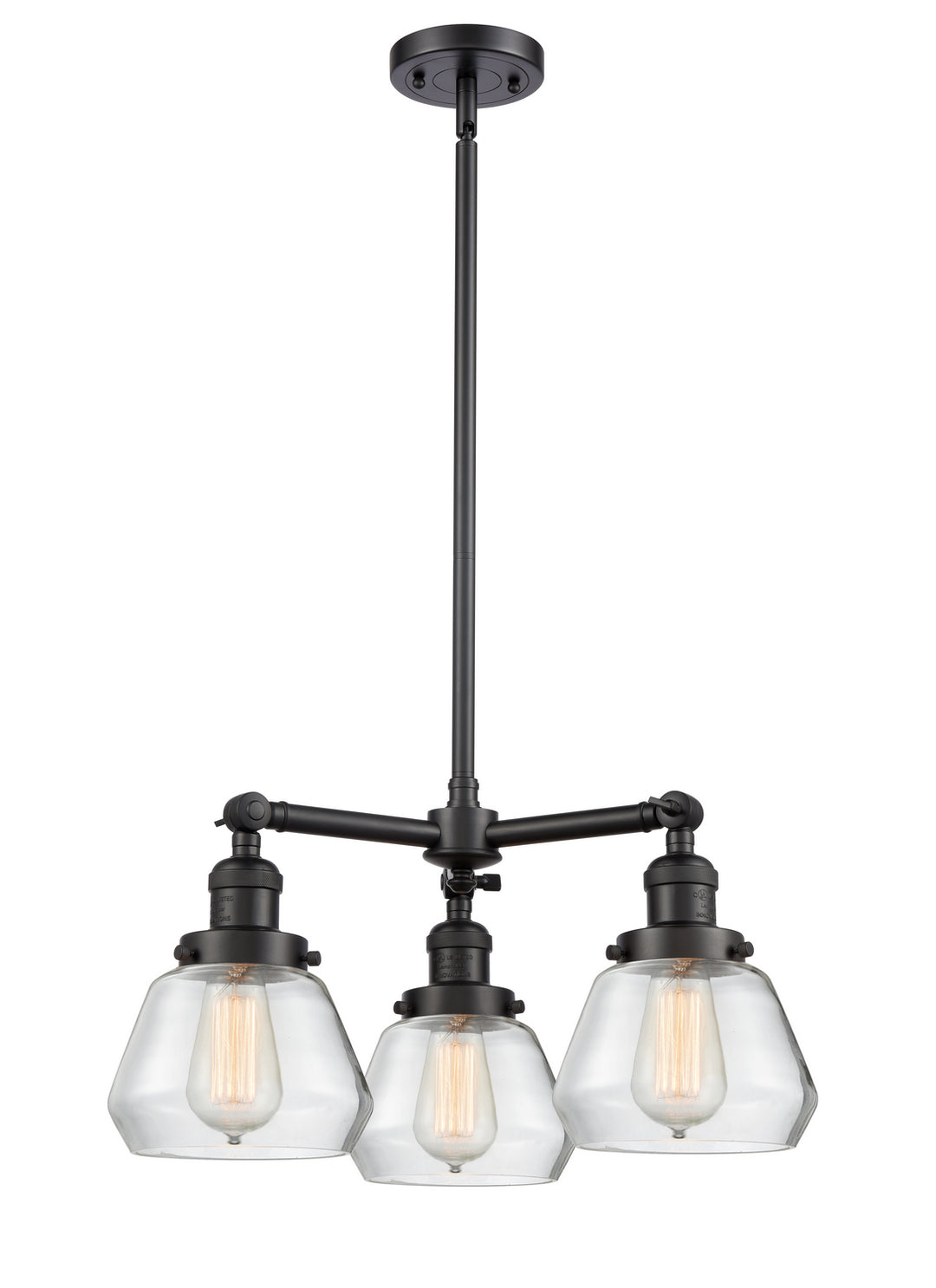 Innovations Franklin Restoration 207-BK-G172 Chandelier Light - Matte Black