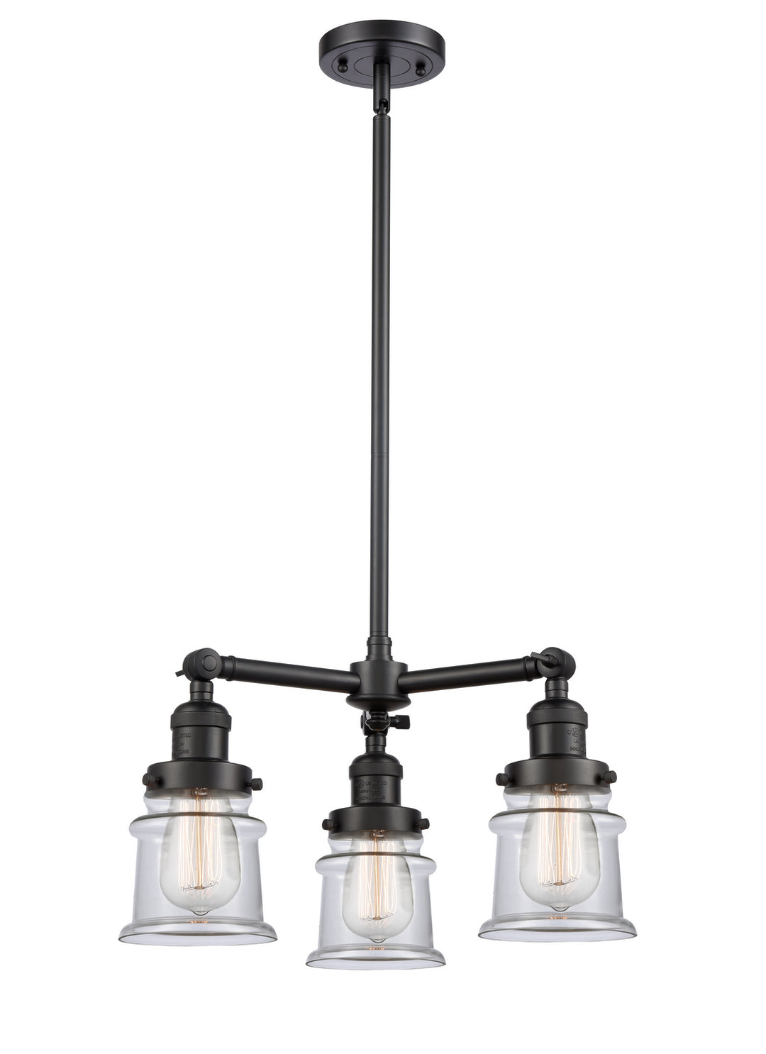 Innovations Franklin Restoration 207-BK-G182S Chandelier Light - Matte Black