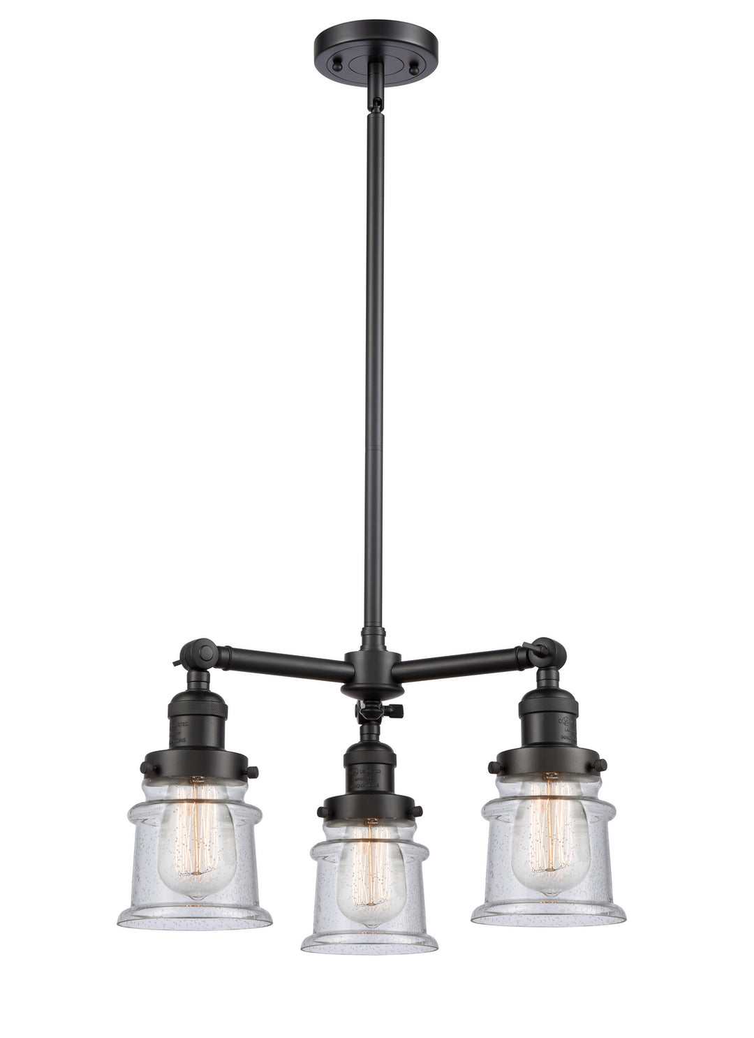 Innovations Franklin Restoration 207-BK-G184S Chandelier Light - Matte Black