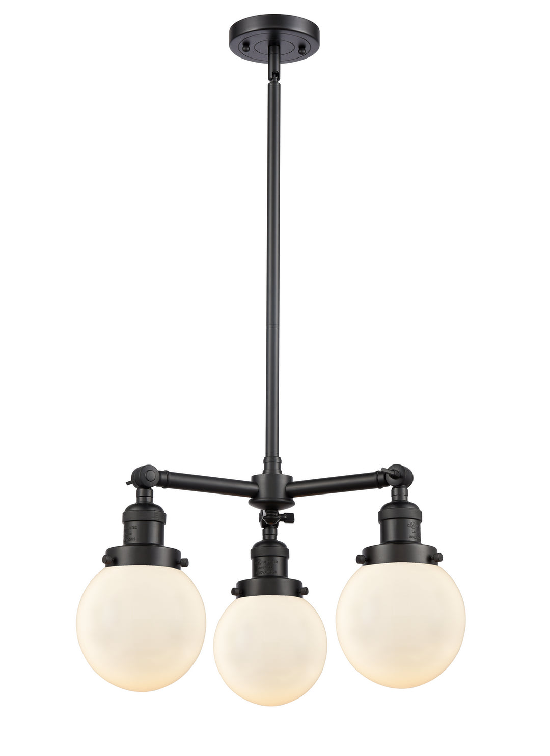 Innovations Franklin Restoration 207-BK-G201-6 Chandelier Light - Matte Black