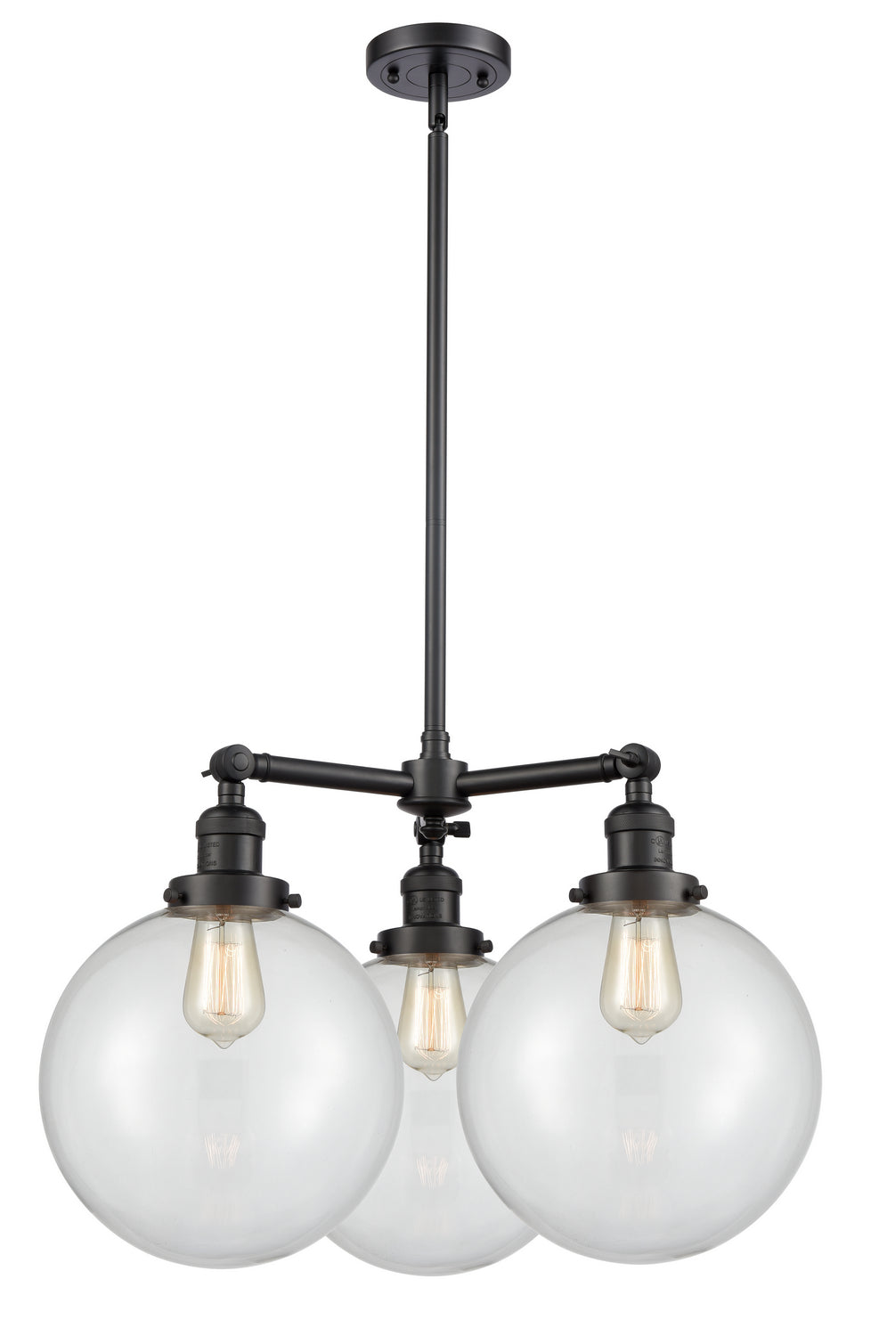 Innovations Franklin Restoration 207-BK-G202-10 Chandelier Light - Matte Black