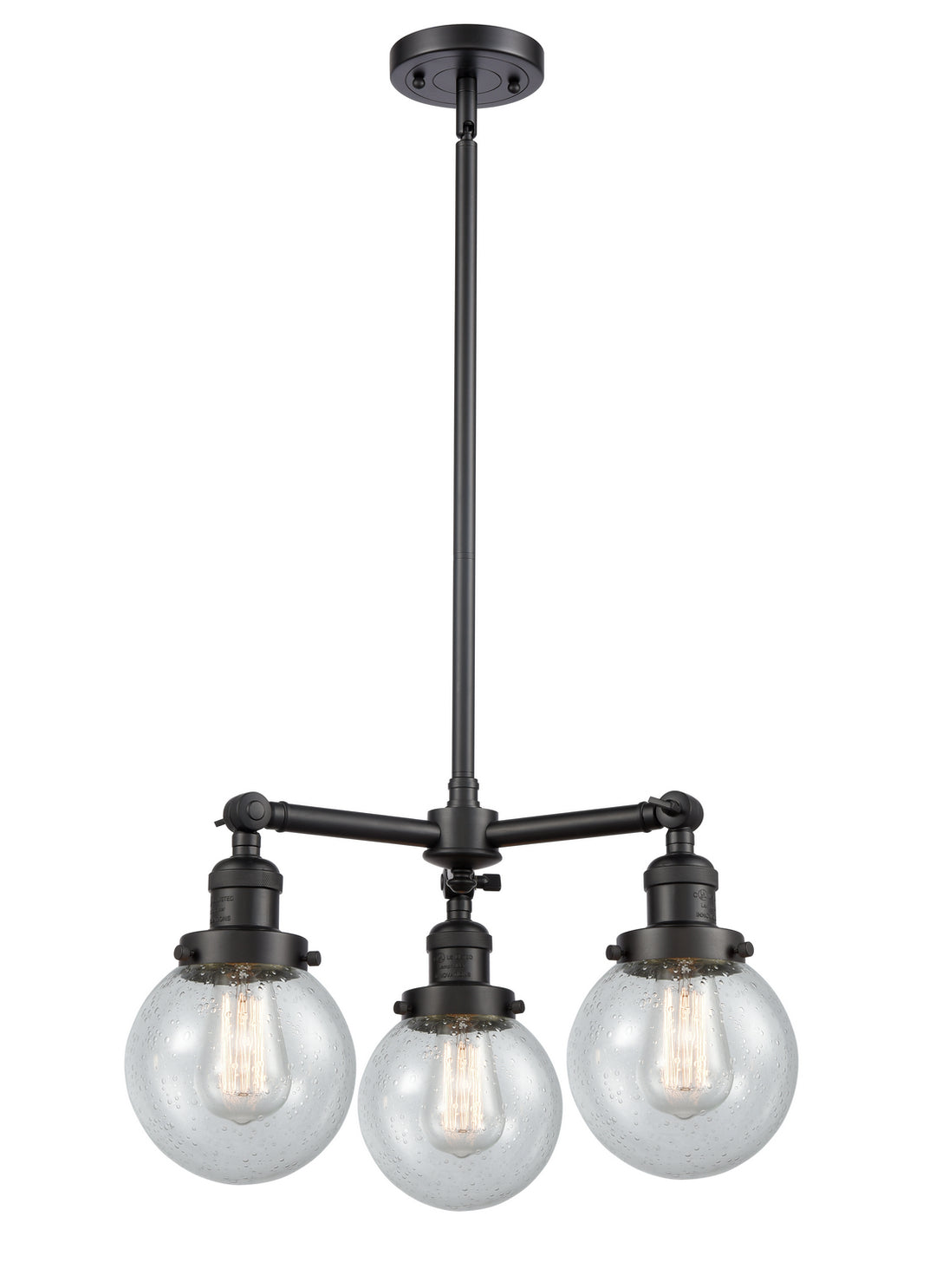 Innovations Franklin Restoration 207-BK-G204-6 Chandelier Light - Matte Black