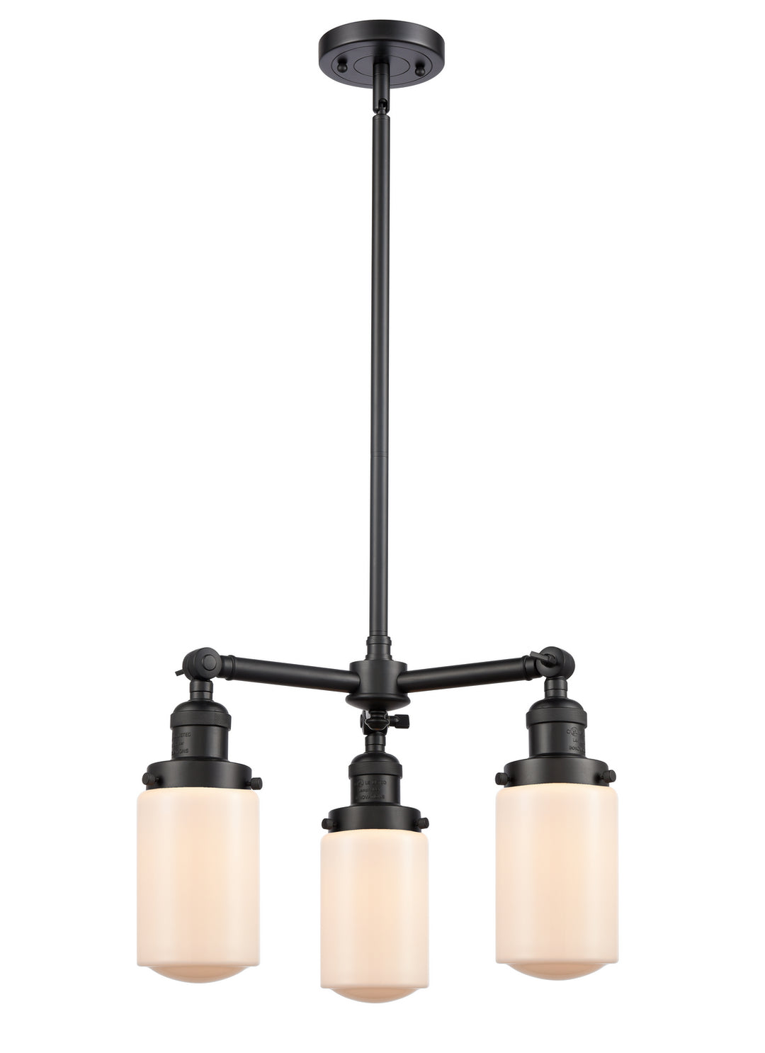 Innovations Franklin Restoration 207-BK-G311 Chandelier Light - Matte Black