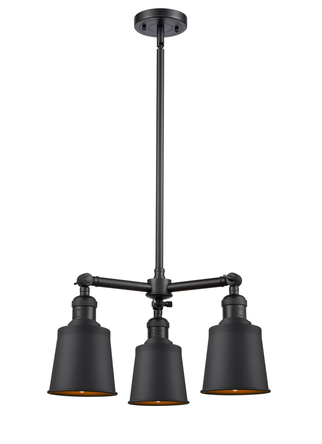 Innovations Franklin Restoration 207-BK-M9-BK Chandelier Light - Matte Black