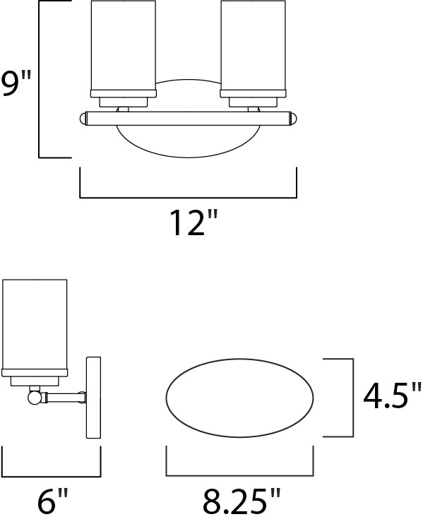 Maxim Corona 10212FTSN Bath Vanity Light 12 in. wide - Satin Nickel