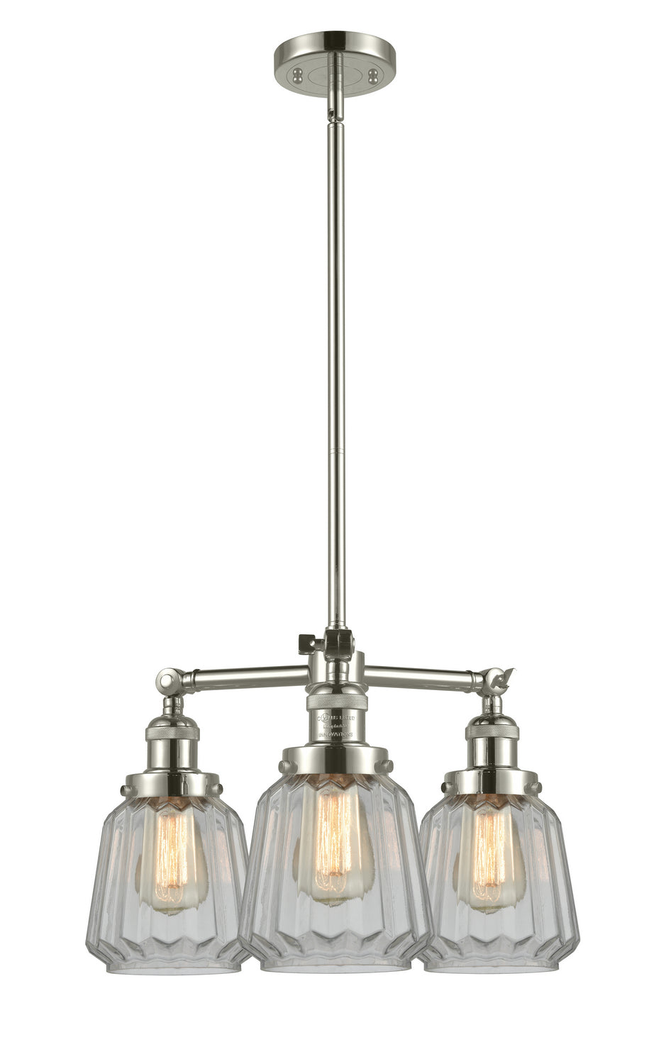 Innovations Franklin Restoration 207-PN-G142 Chandelier Light - Polished Nickel