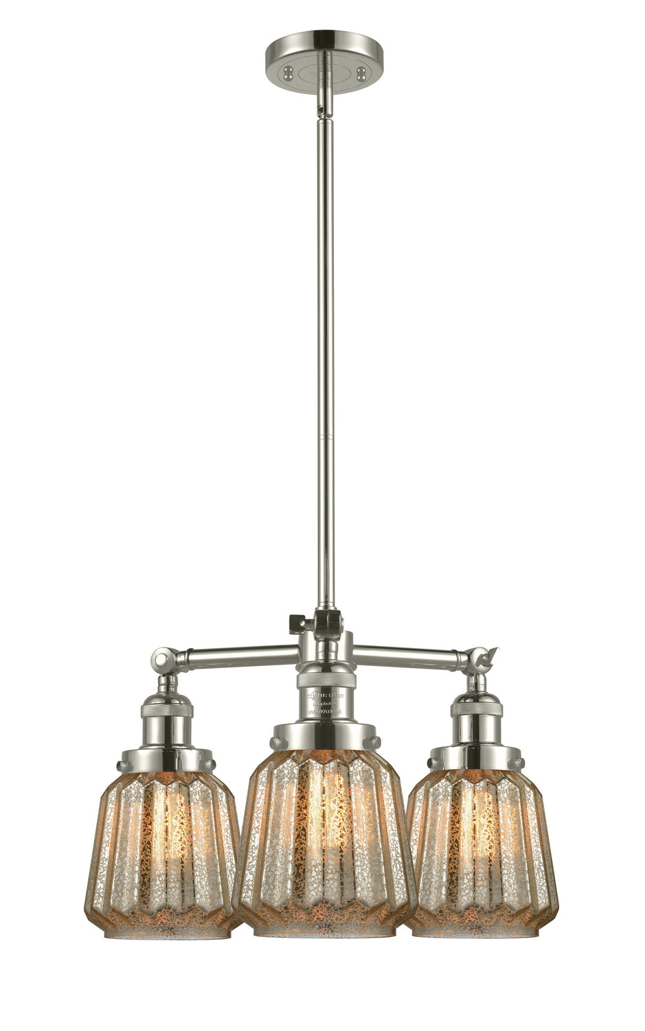 Innovations Franklin Restoration 207-PN-G146 Chandelier Light - Polished Nickel