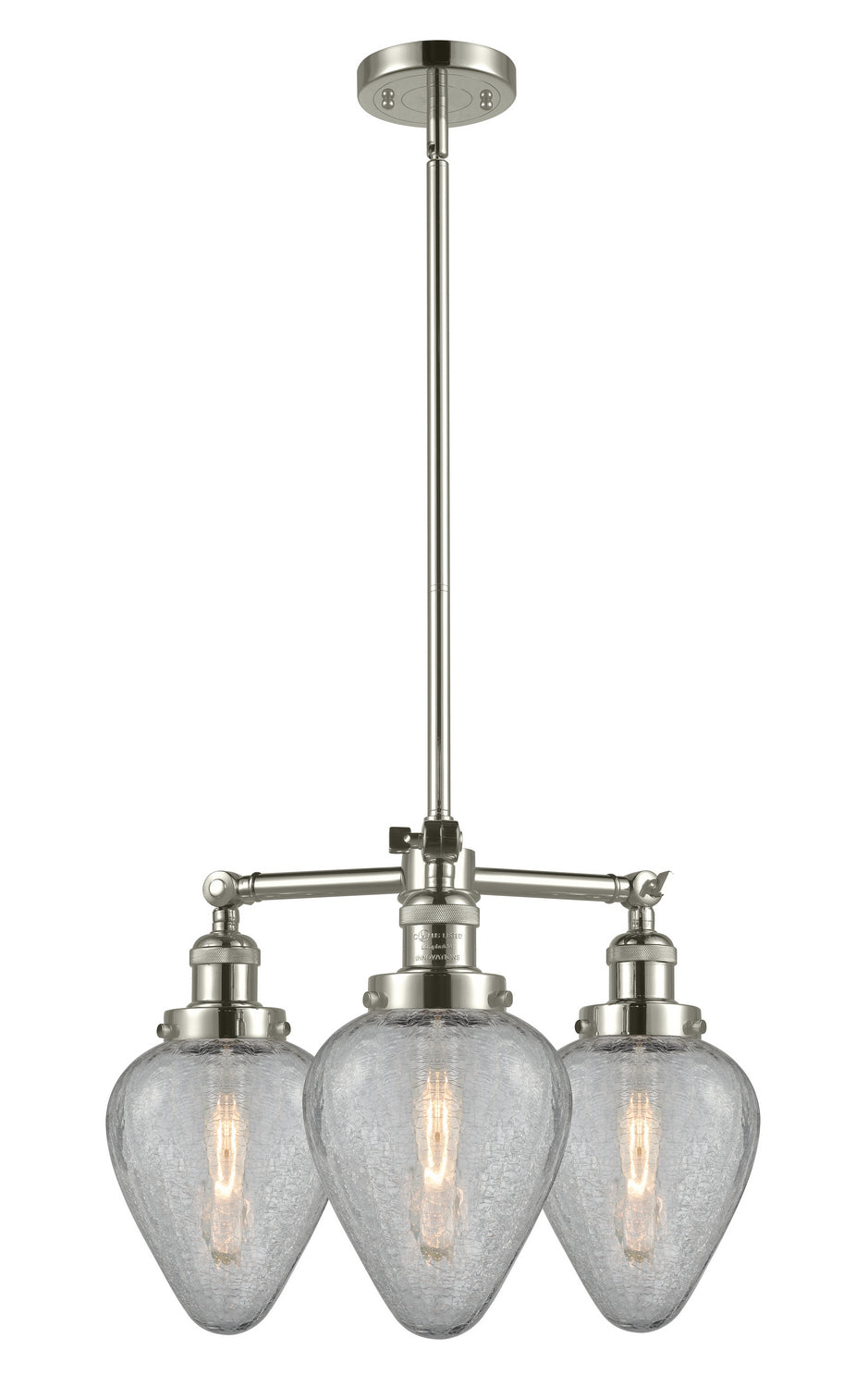Innovations Franklin Restoration 207-PN-G165 Chandelier Light - Polished Nickel