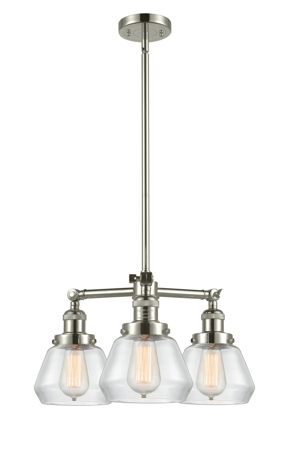 Innovations Franklin Restoration 207-PN-G172 Chandelier Light - Polished Nickel