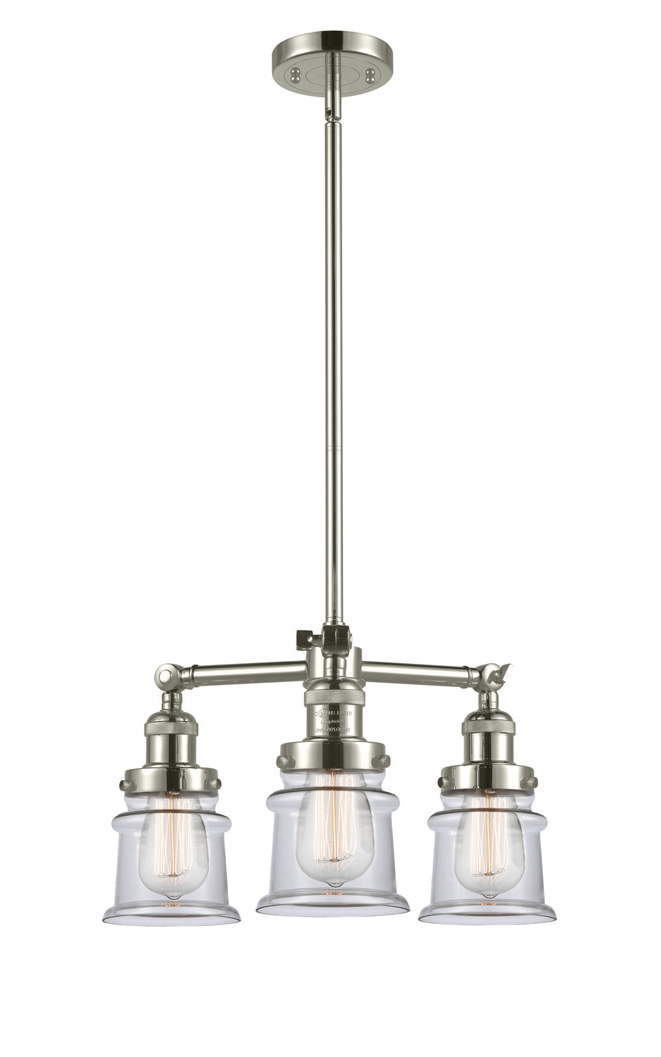 Innovations Franklin Restoration 207-PN-G182S Chandelier Light - Polished Nickel