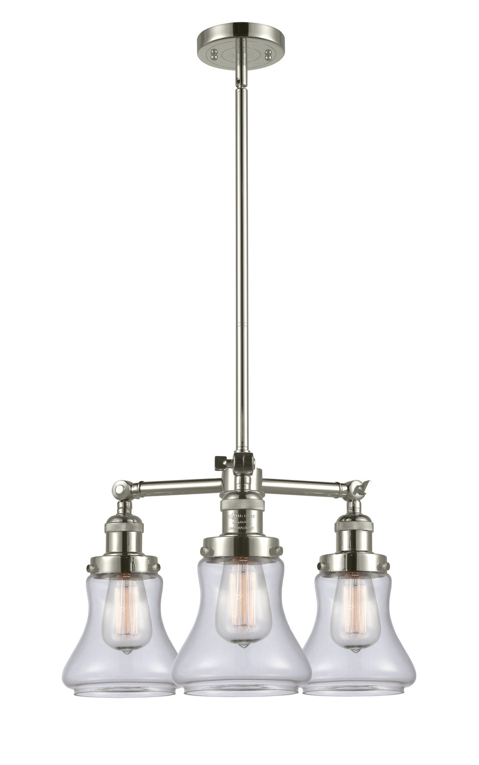Innovations Franklin Restoration 207-PN-G192 Chandelier Light - Polished Nickel