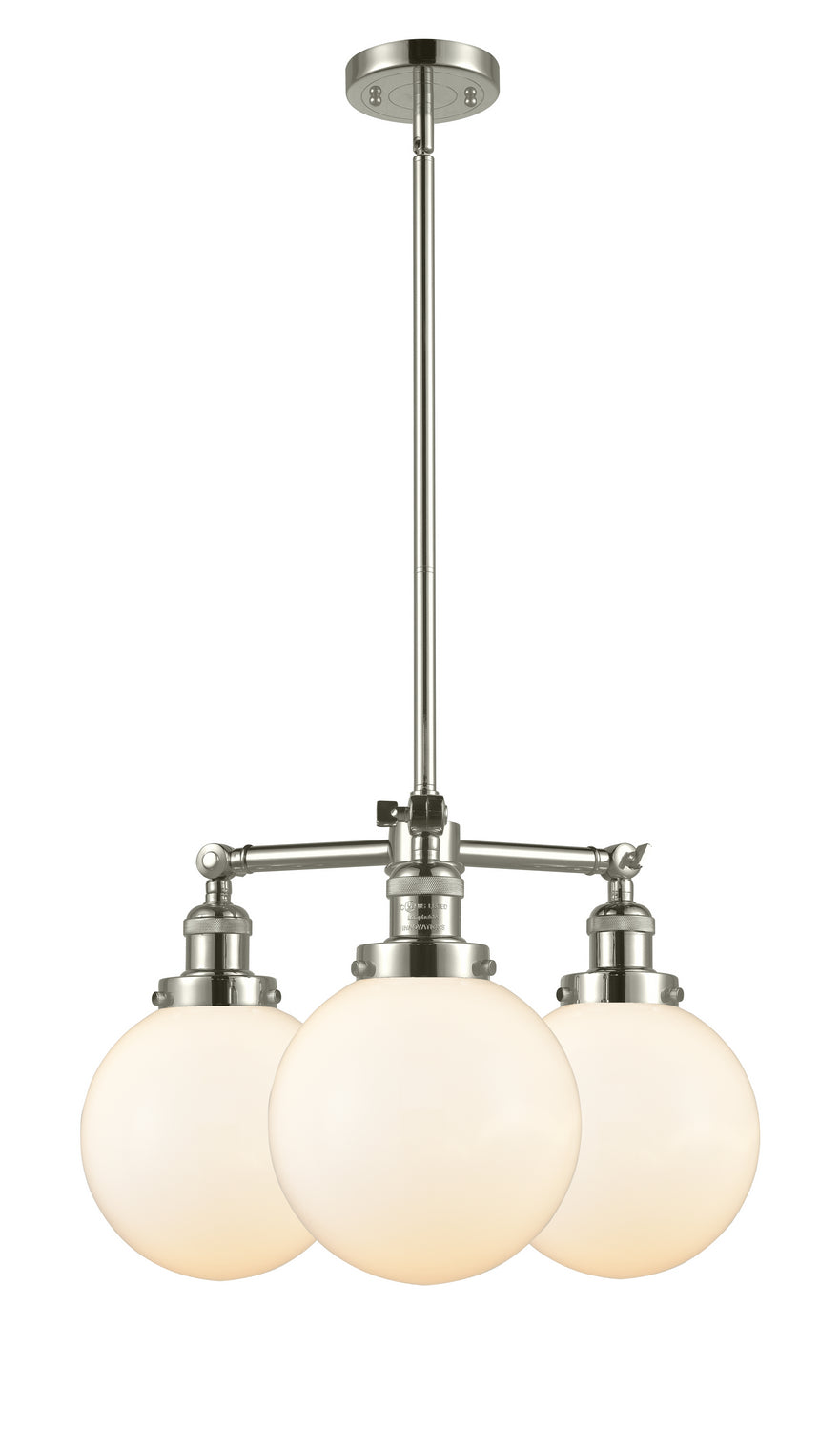 Innovations Franklin Restoration 207-PN-G201-8 Chandelier Light - Polished Nickel