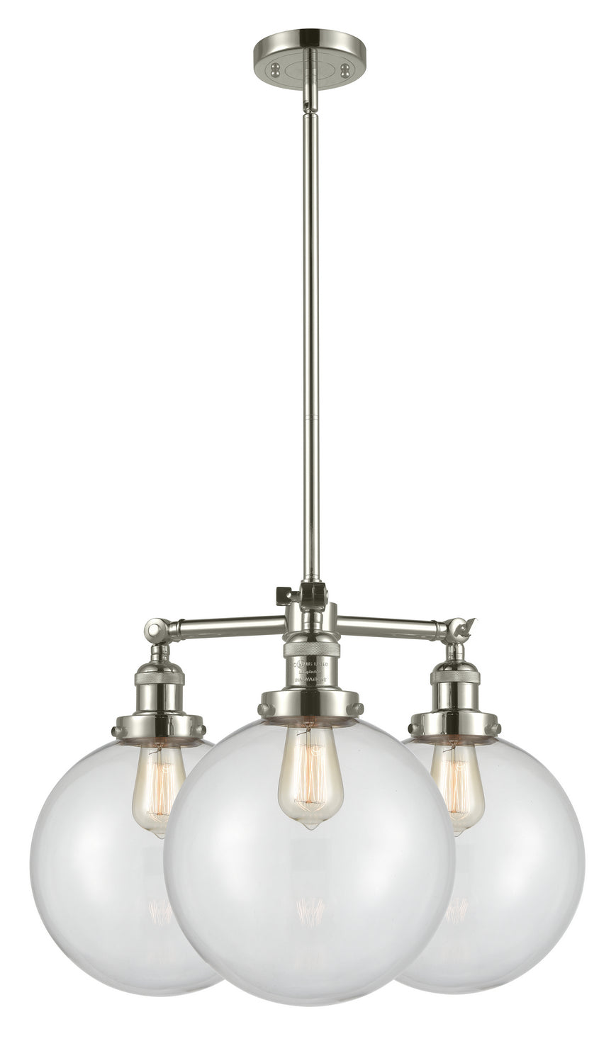 Innovations Franklin Restoration 207-PN-G202-10 Chandelier Light - Polished Nickel