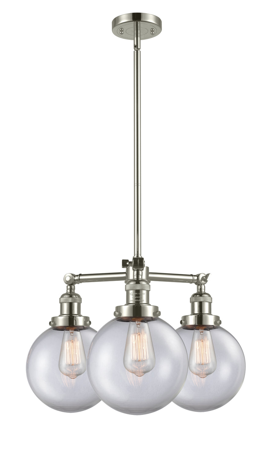 Innovations Franklin Restoration 207-PN-G202-8 Chandelier Light - Polished Nickel
