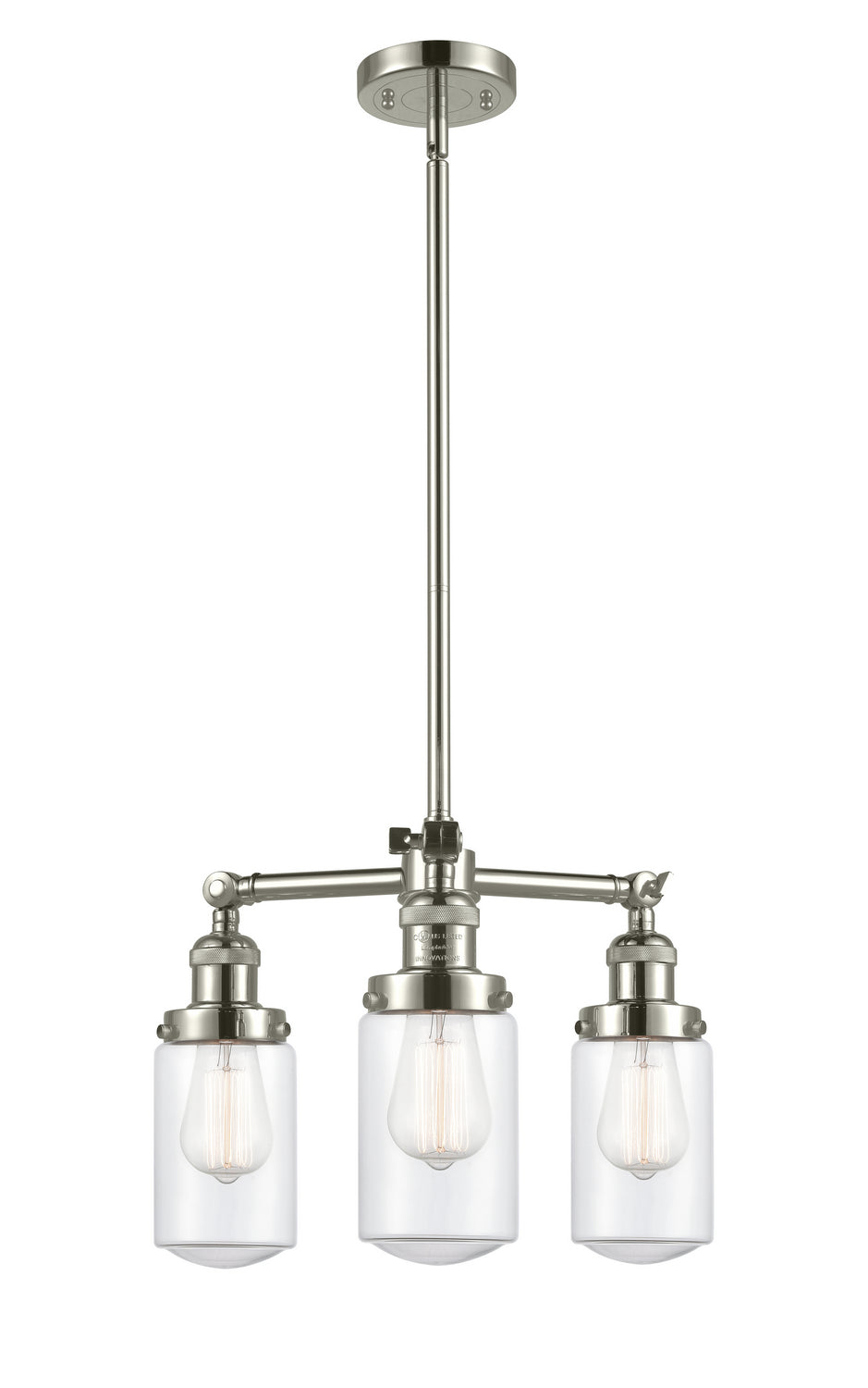 Innovations Franklin Restoration 207-PN-G312 Chandelier Light - Polished Nickel