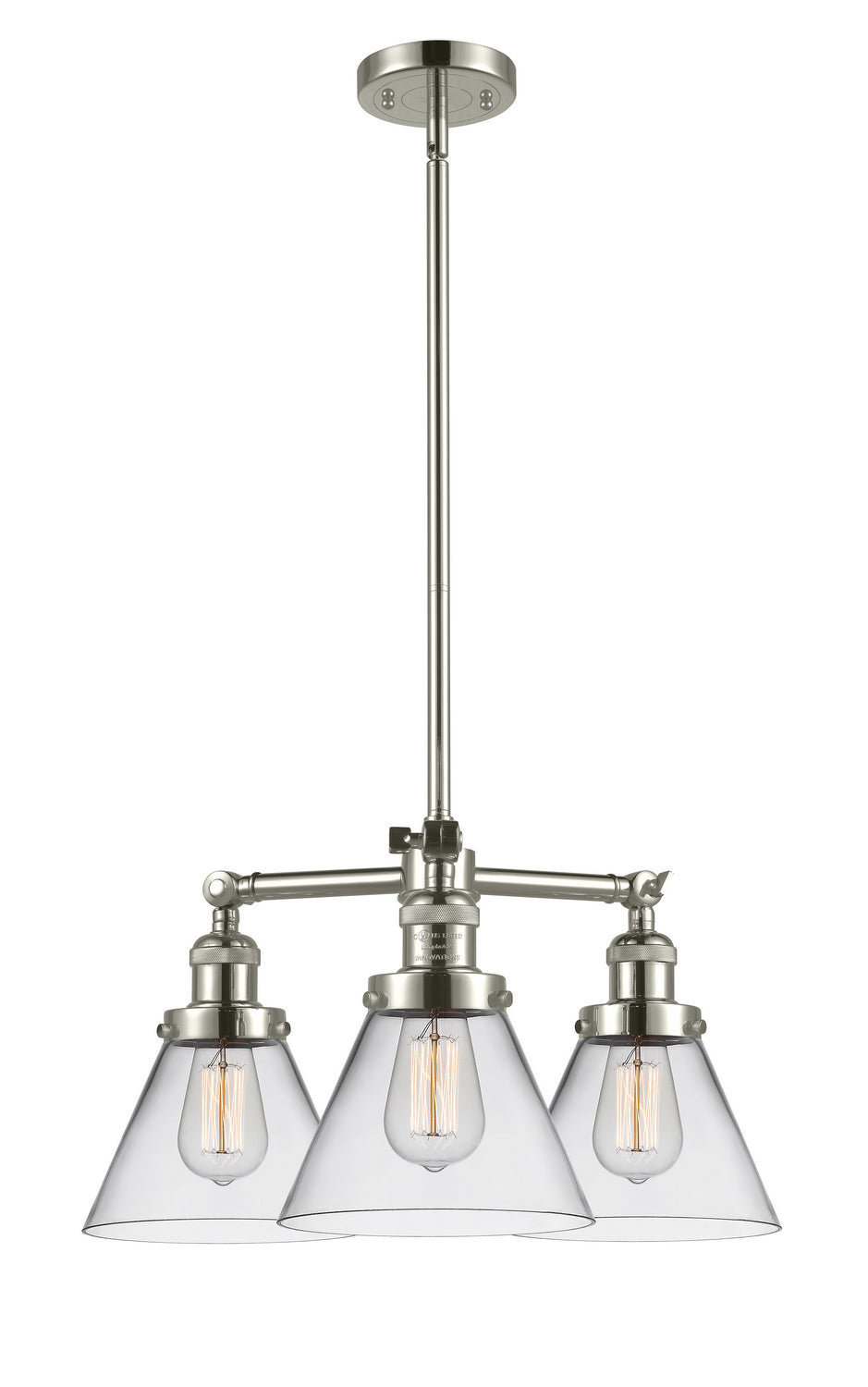 Innovations Franklin Restoration 207-PN-G42 Chandelier Light - Polished Nickel