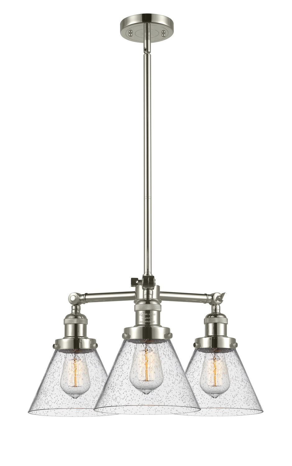 Innovations Franklin Restoration 207-PN-G44 Chandelier Light - Polished Nickel