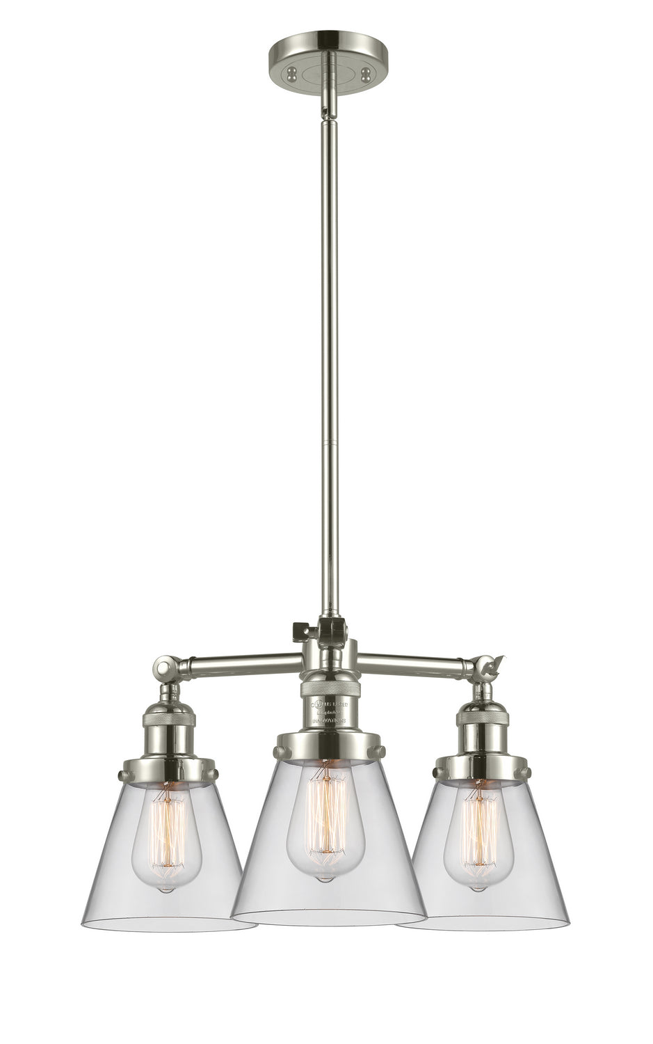 Innovations Franklin Restoration 207-PN-G62 Chandelier Light - Polished Nickel