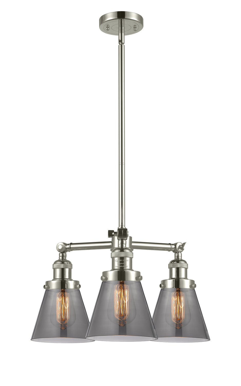 Innovations Franklin Restoration 207-PN-G63 Chandelier Light - Polished Nickel