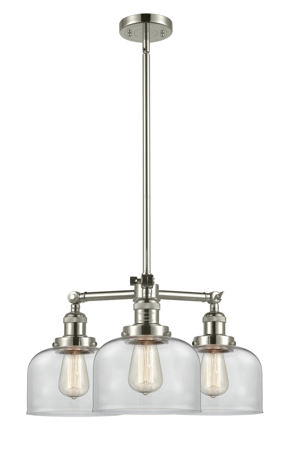 Innovations Franklin Restoration 207-PN-G72 Chandelier Light - Polished Nickel