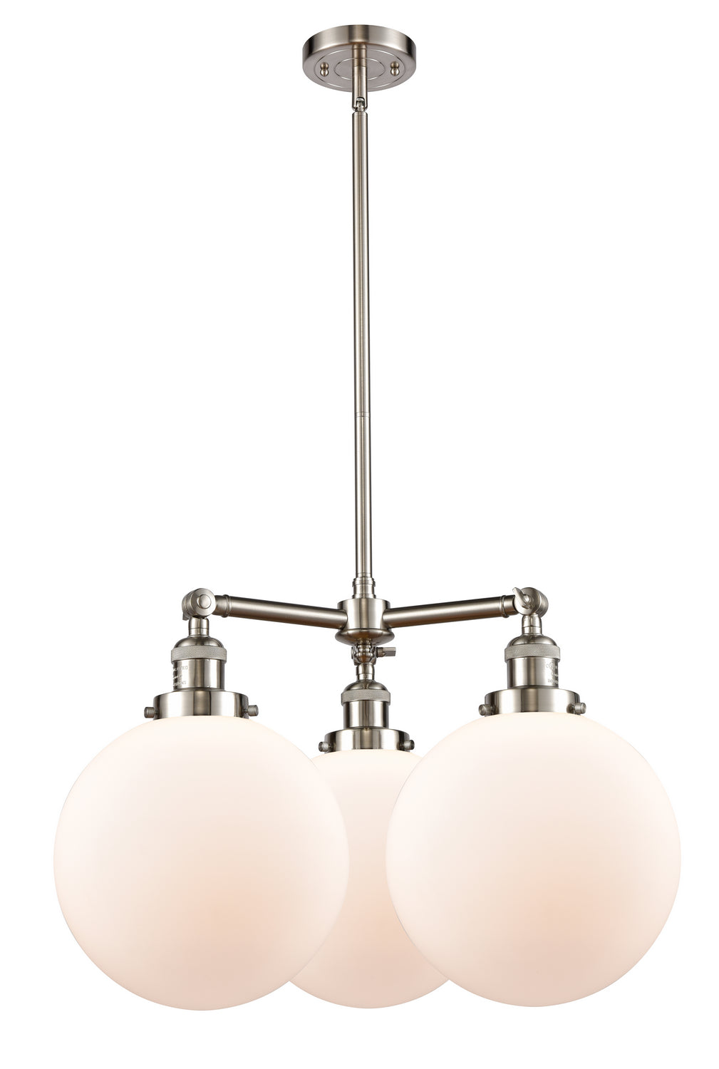Innovations Franklin Restoration 207-SN-G201-10 Chandelier Light - Brushed Satin Nickel