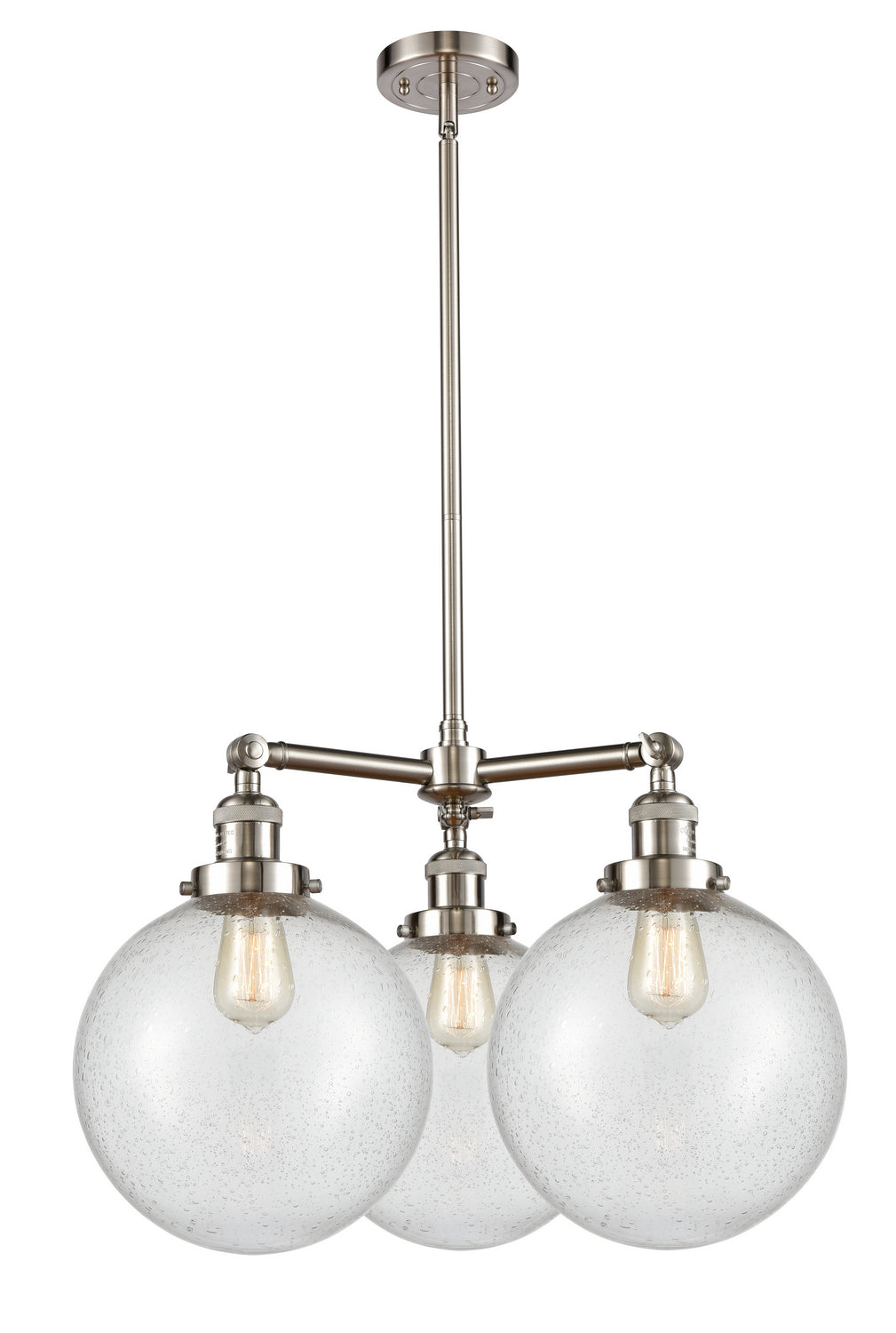 Innovations Franklin Restoration 207-SN-G204-10 Chandelier Light - Brushed Satin Nickel