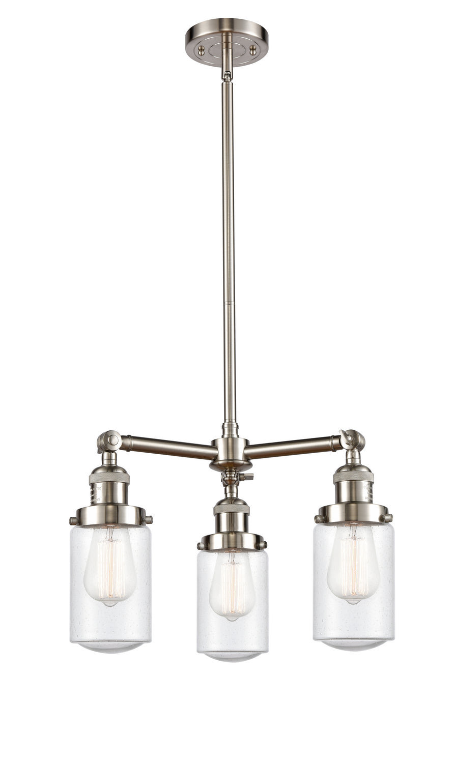 Innovations Franklin Restoration 207-SN-G314 Chandelier Light - Brushed Satin Nickel