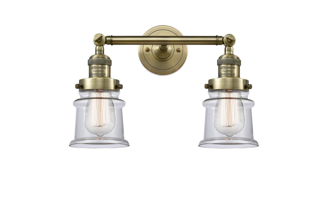 Innovations Franklin Restoration 208-AB-G182S Bath Vanity Light 17 in. wide - Antique Brass