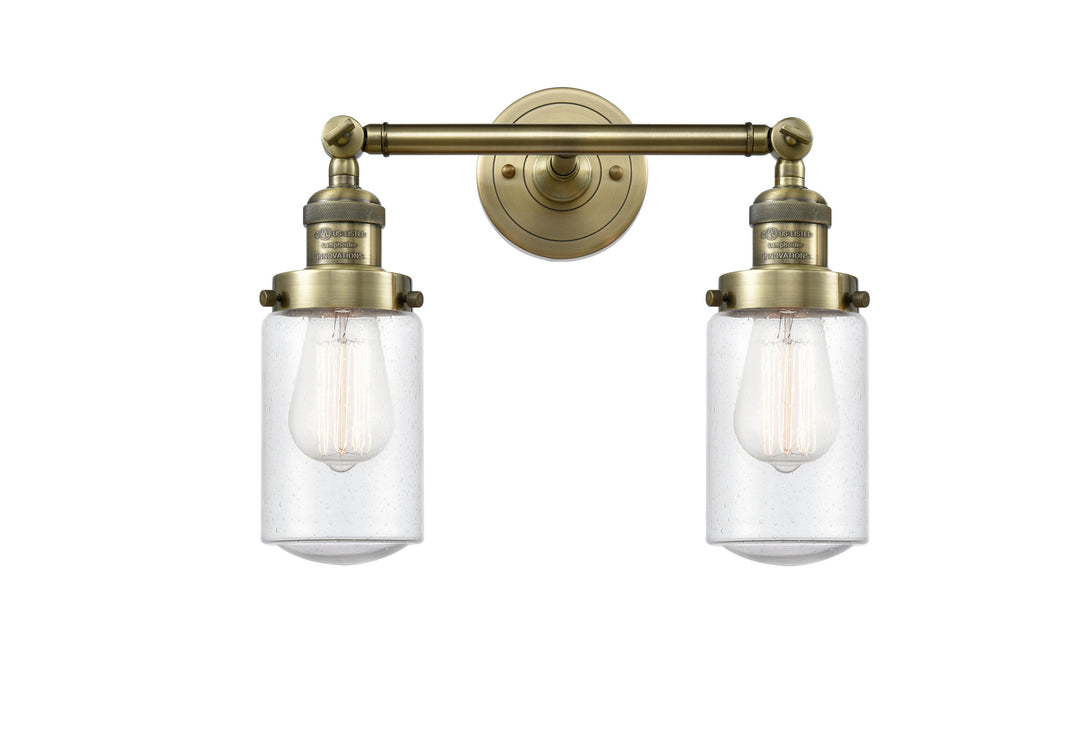 Innovations Franklin Restoration 208-AB-G314 Bath Vanity Light 14 in. wide - Antique Brass