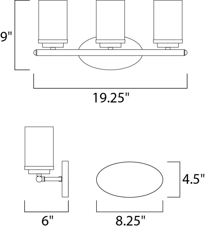 Maxim Corona 10213FTBK Bath Vanity Light 20 in. wide - Black