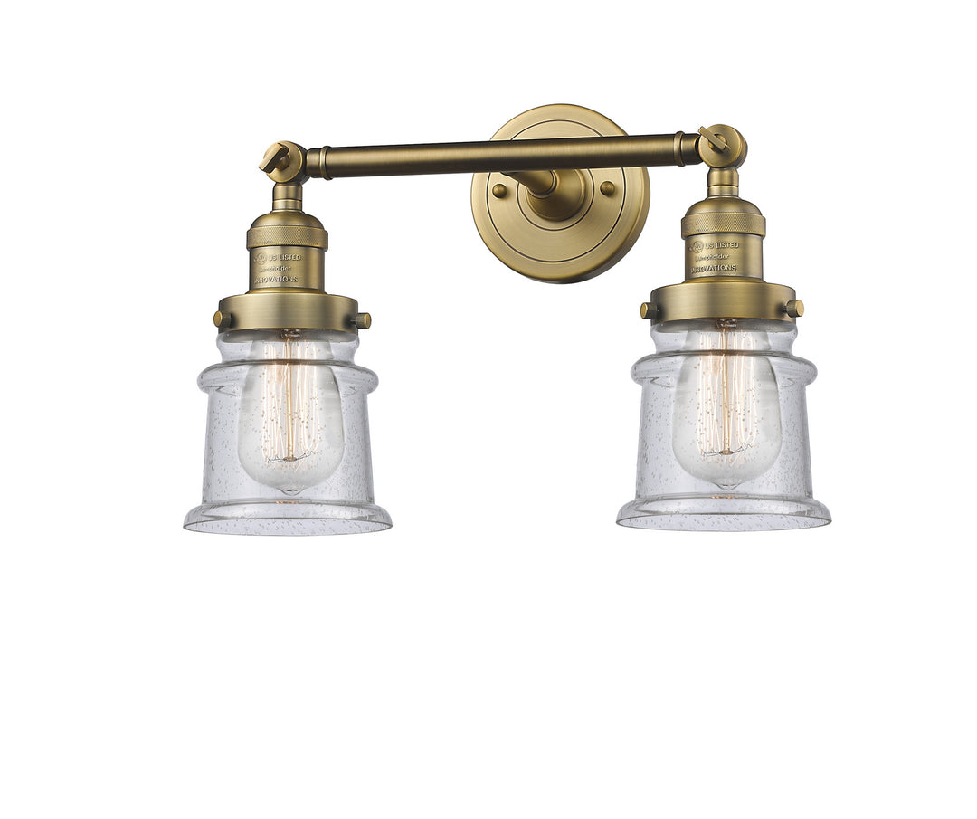 Innovations Franklin Restoration 208-BB-G184S Bath Vanity Light 17 in. wide - Brushed Brass