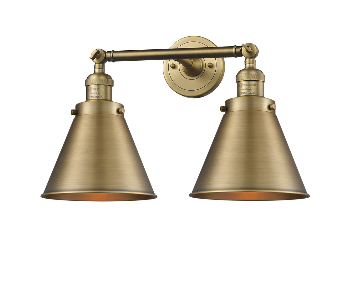 Innovations Franklin Restoration 208-BB-M13-BB-LED Bath Vanity Light 18 in. wide - Brushed Brass