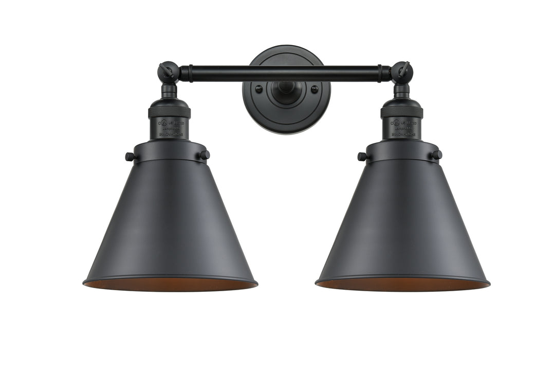 Innovations Franklin Restoration 208-BK-M13-BK Bath Vanity Light 18 in. wide - Matte Black