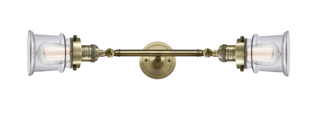 Innovations Franklin Restoration 208L-AB-G182S Bath Vanity Light 6 in. wide - Antique Brass