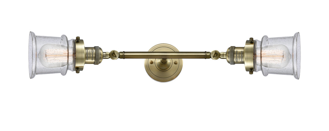 Innovations Franklin Restoration 208L-AB-G184S Bath Vanity Light 6 in. wide - Antique Brass