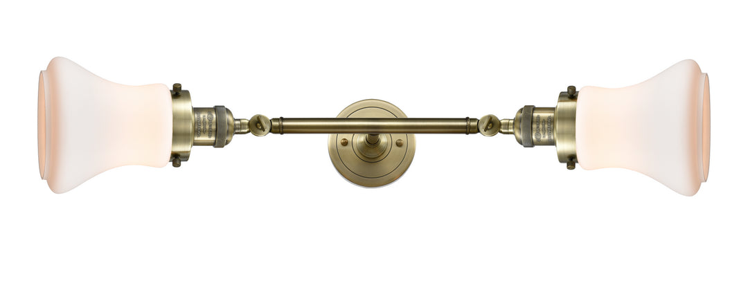 Innovations Franklin Restoration 208L-AB-G191 Bath Vanity Light 7 in. wide - Antique Brass