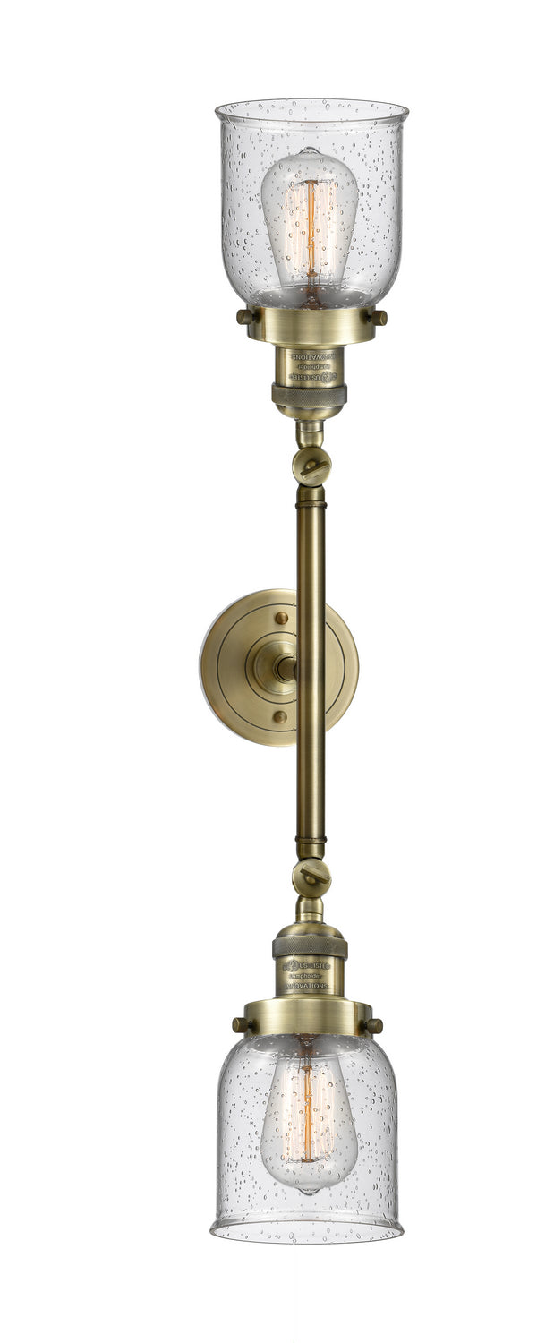 Innovations Franklin Restoration 208L-AB-G54 Bath Vanity Light 5 in. wide - Antique Brass