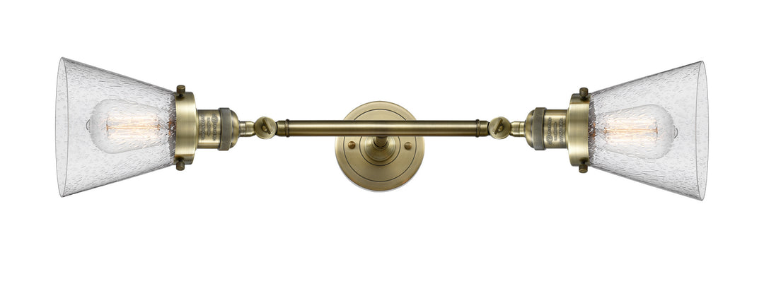 Innovations Franklin Restoration 208L-AB-G64 Bath Vanity Light 7 in. wide - Antique Brass