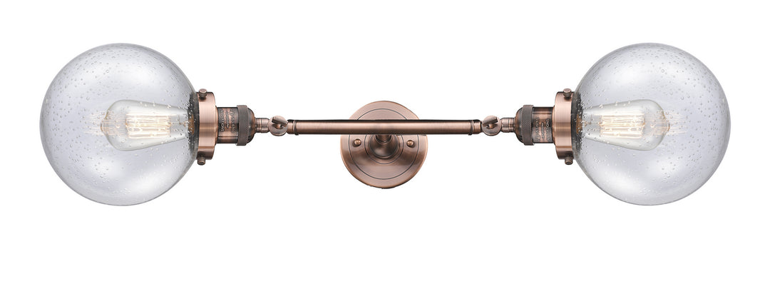 Innovations Franklin Restoration 208L-AC-G204-8 Bath Vanity Light 8 in. wide - Antique Copper